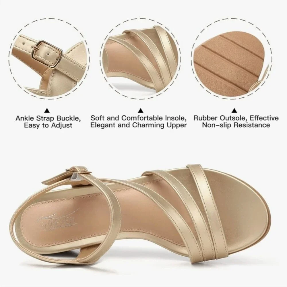 SHIBEVER Wedge Sandals for Women Comfortable Open Toe Sandal - NWOT